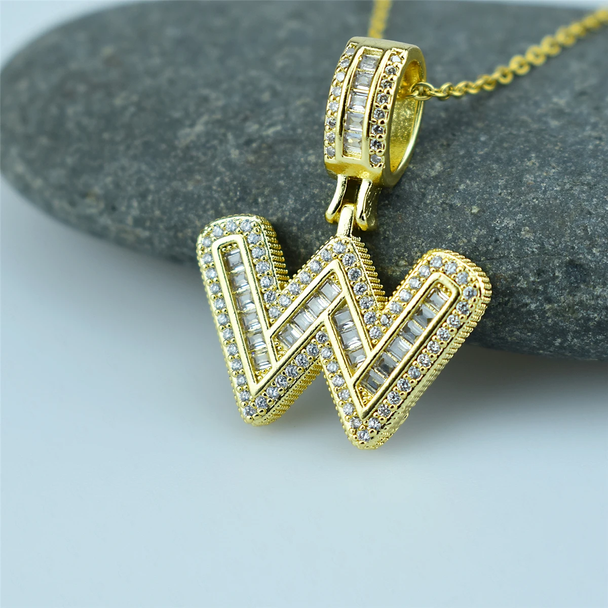 Новинка 2020 A Z ожерелье с буквами кулон цепочка для мужчин и женщин квадратная AAA