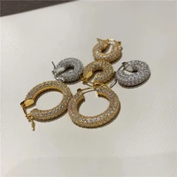 2020 trend jewelry large small chunky gold hoop earrings for women shiny 3a zircon s925 needle chic female jewel gifts