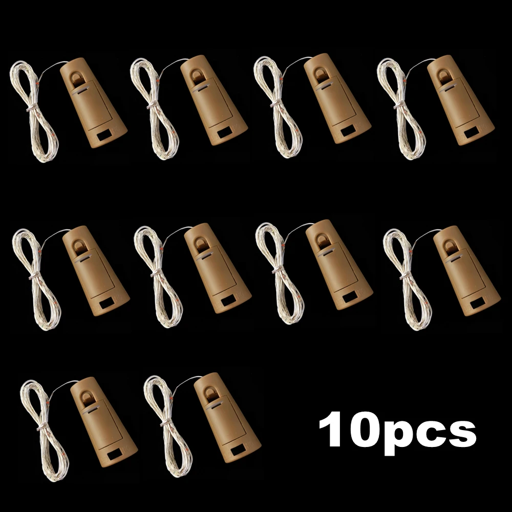 10 шт./партия светодиодная Рождественская гирлянда из медной проволоки 1 м 2 3 10/20/30