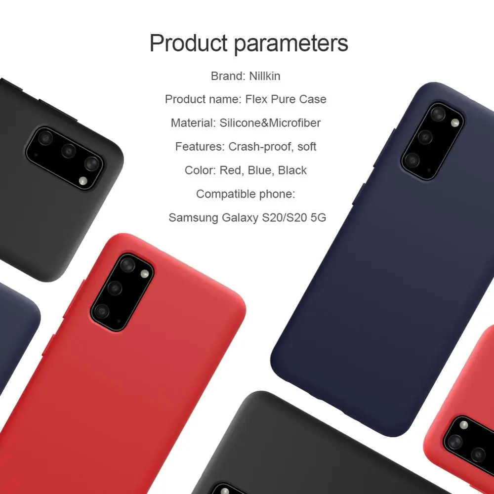 Чехол NILLKIN для Samsung Galaxy S20/S20 Plus/S20 Ultra жидкий силикон гладкая защитная задняя крышка