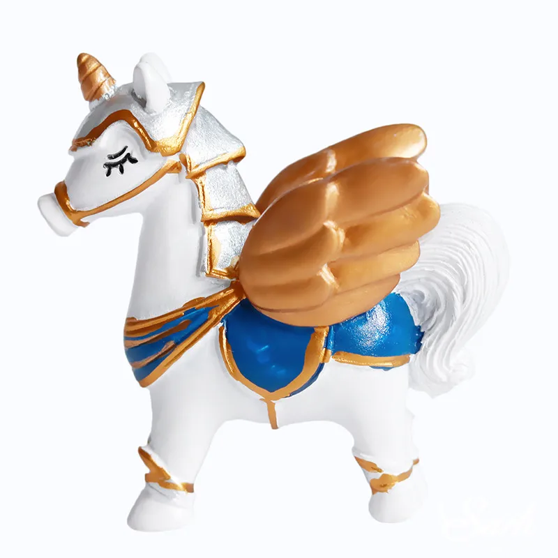Knight and Pegasus Unicorn Horse Cake Toppers for Birthday Party Decoration Kid Baby Shower Supplies Wedding Baking Love Gifts