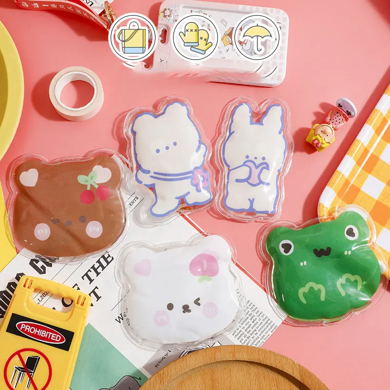 Зимний многоразовый гелевый мини-подогреватель для рук милый мультяшный