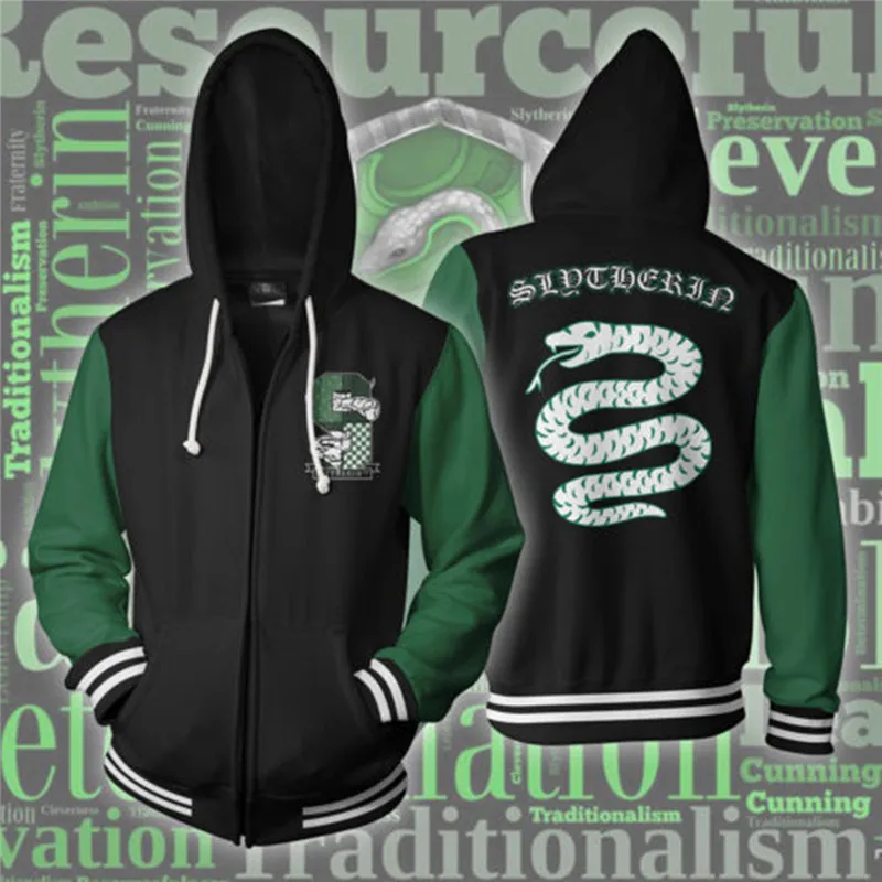 Wizardry Ravenclaw Gryffindor Hufflepuff Slytherin 3D худи с принтом Харадзюку уличная мужская Толстовка Унисекс Мужская одежда