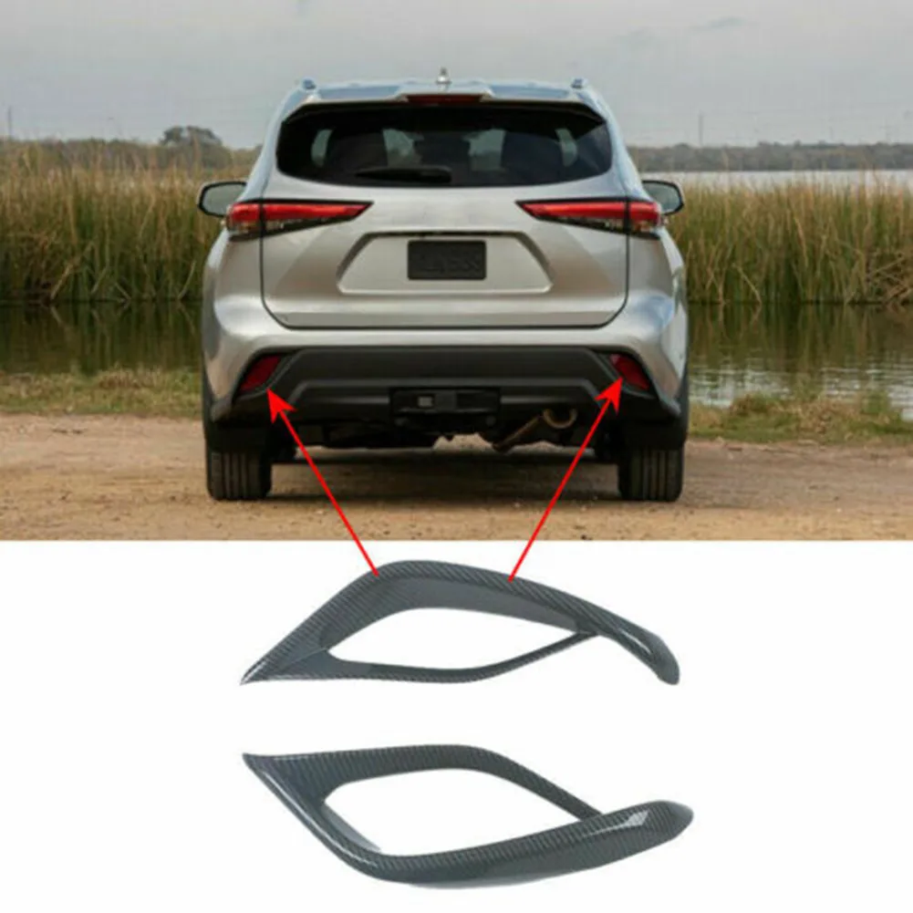 

Автомобильная задняя противотуманная фара, обшивка для Toyota Highlander 2021 2022, углеродное волокно, изготовлена из качественного АБС-пластика