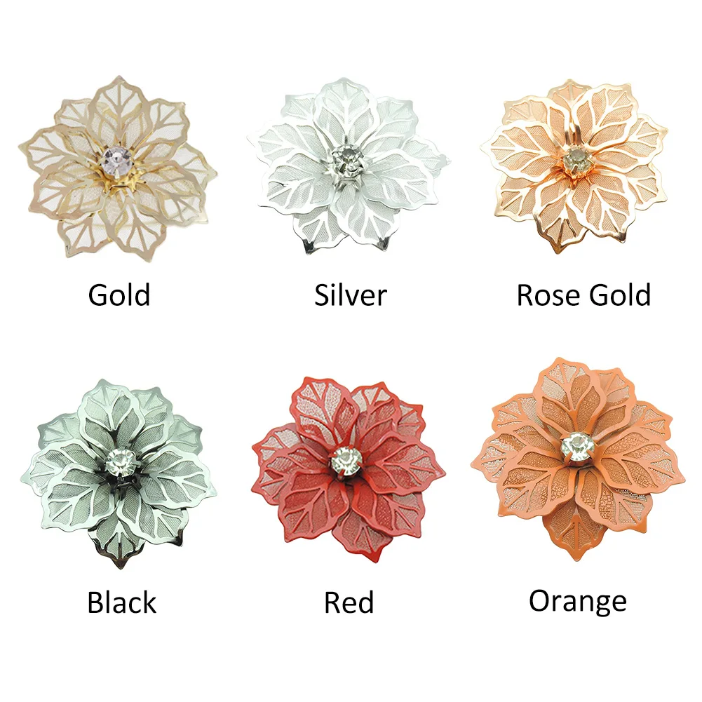 

12-24pcs Home Table Metal Party Towel Hotel Holder Serviette Banquet Mesh West Dinner Crystal Flower Napkin Rings Wedding Decor