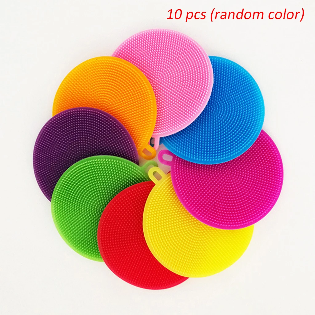 10 шт. силиконовые чистящие губки для посуды|Чистящие щетки| |