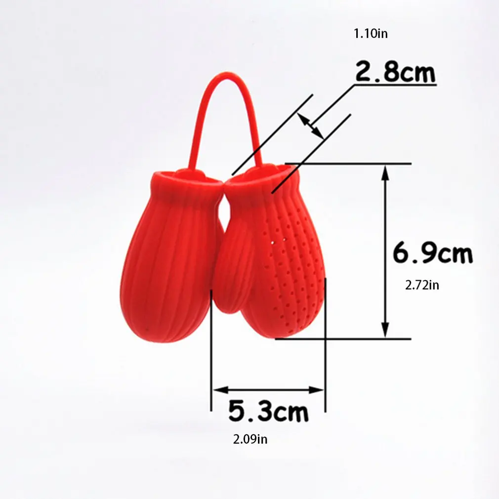 Милая Рождественская перчатка Санта-Клауса в форме чайного шарик для заварки