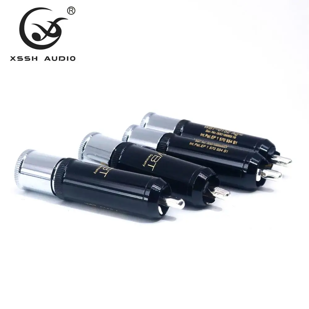 4 шт. RCA XSSH аудио YIVO Hi-End HIFI DIY WBT0152AG посеребренный штекер аудио RCA разъем Jack для аудио кабель Шнур