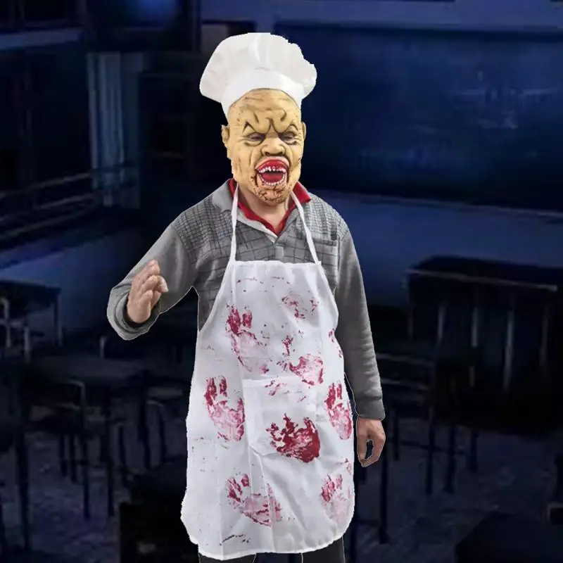 Ужас убийца шеф-повара латексная маска искусственный фартук набор женская