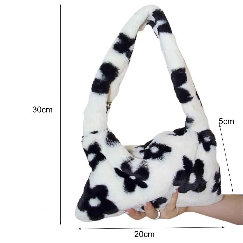 

Messenger Bag Single Shoulder Flower Pattern White All Match Zipper Storage Bag for Dating