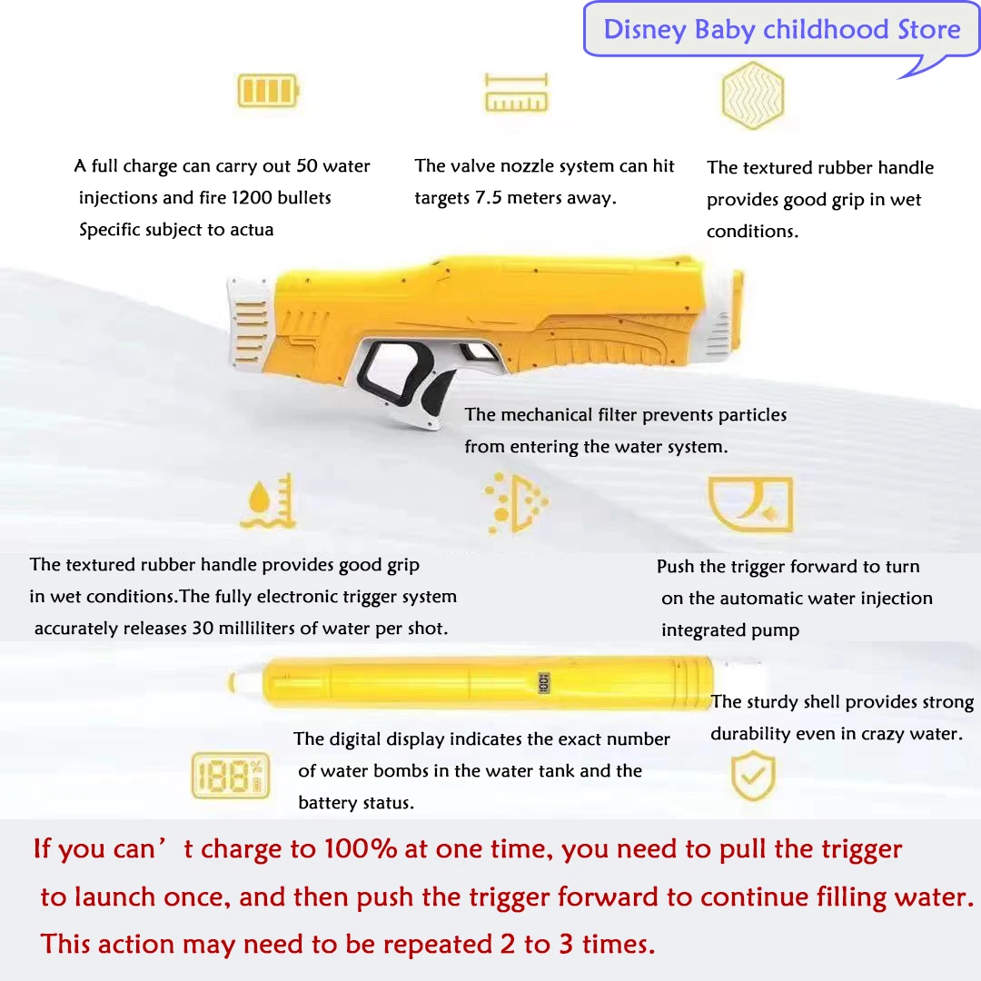 

2021 New a-like Water Gun Two Large Capacity Adult Outdoor Water Fighting Toy Constant Pressure Long Range Electric