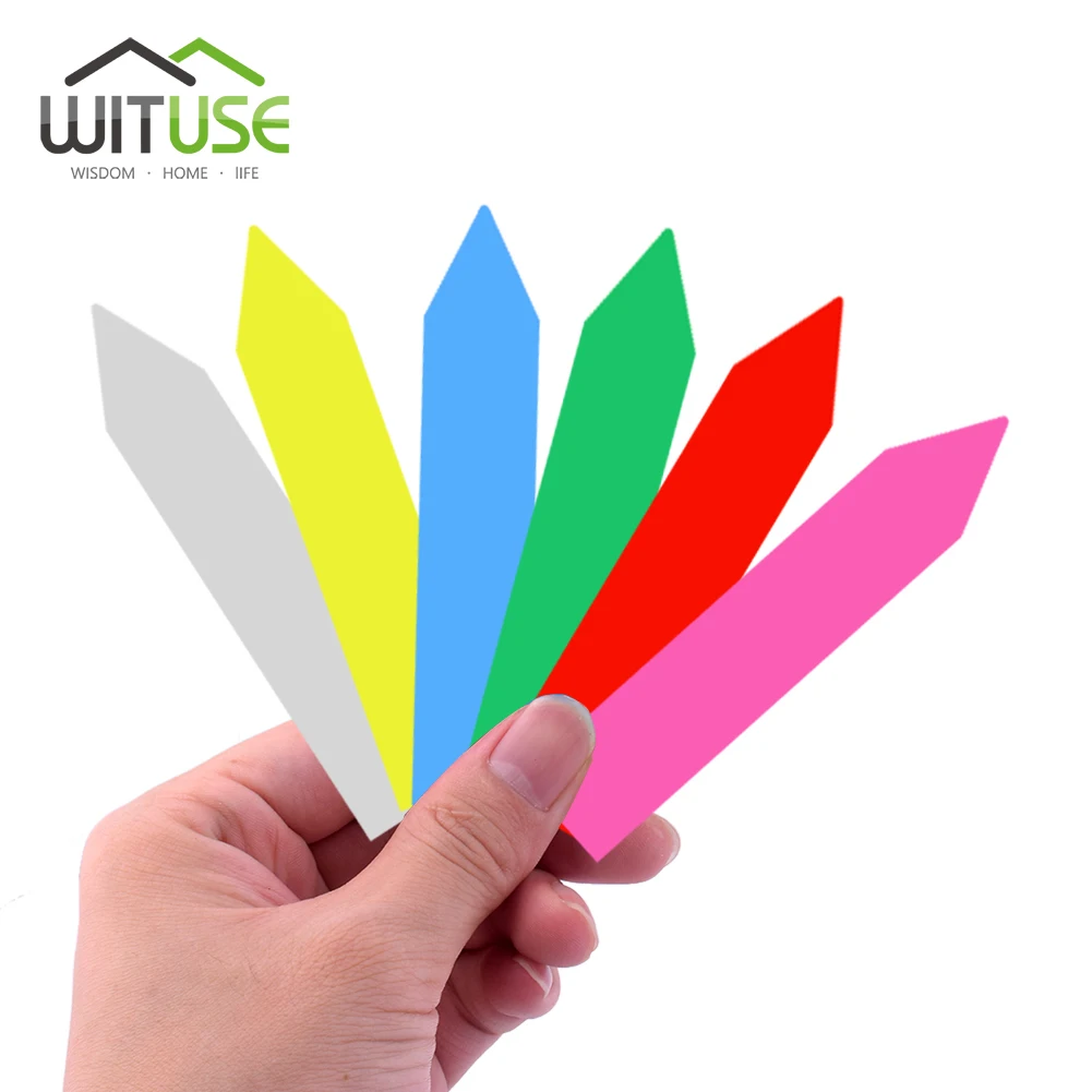 

50pcs 10x2cm Plastic Plant Tags Markers Nursery Flower Pots Seedling Tags for Garden Labels Plants 6 Colors Decoration Mark Tool