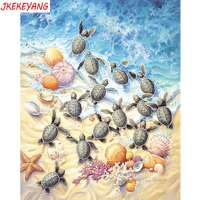 

5D DIY квадратная/круглая алмазная живопись детская черепаха Вышивка крестом Алмазная вышивка шаблон Стразы J1677