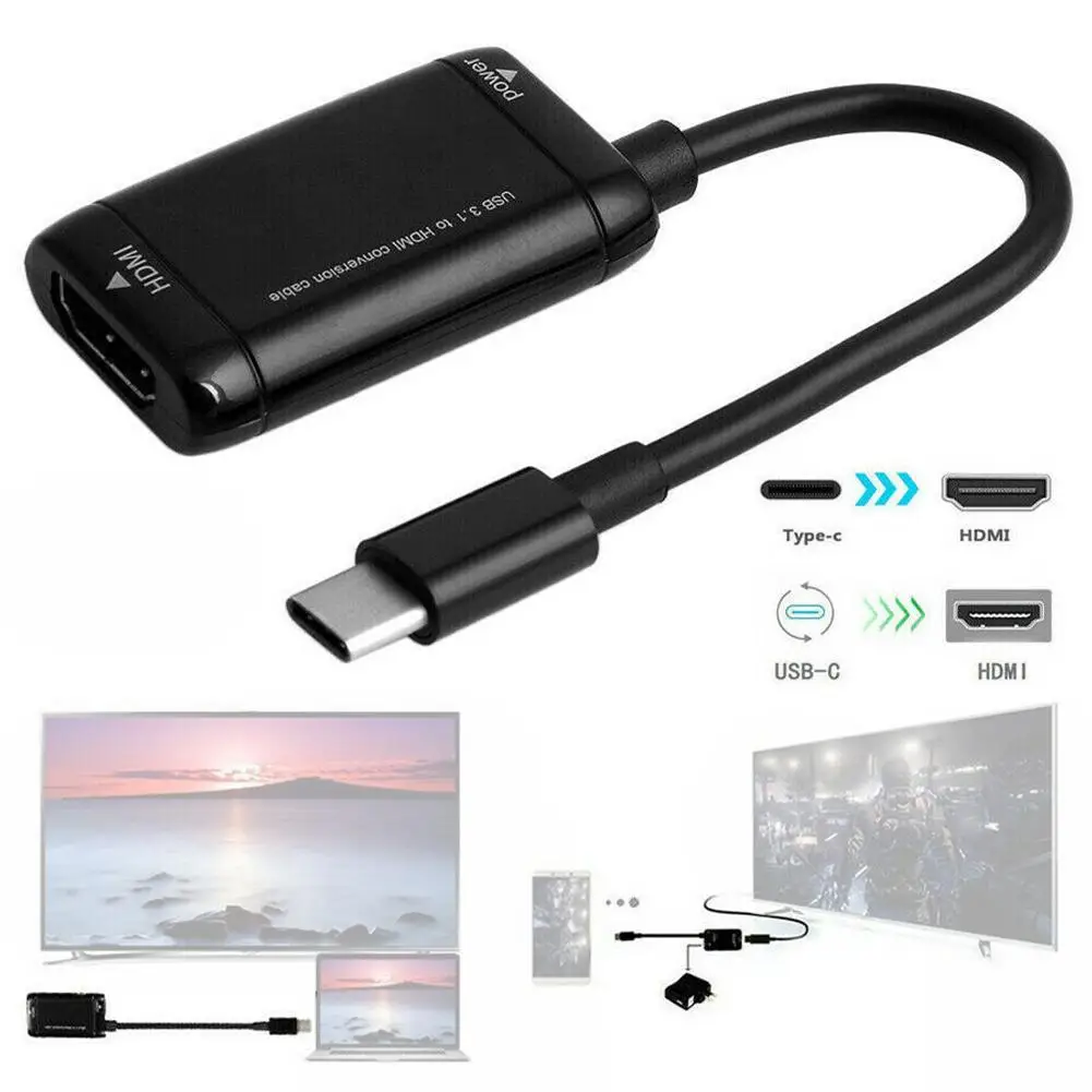

NEW USB 3.1 to HDMI-compatible conversion adapter Type-C Adapter to HDMI-compatible For New 1080P HD Cable MacBook K9T5