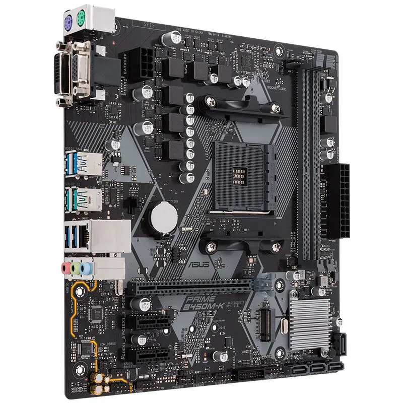 Günstig ASUS PRIME B450M-K MATX Motherboard Unterstützung DDR4 4400MHz M.2 SATA 6Gbps USB 3,1 Gen 2 Ryzen Serie Prozessor (AMD B450/socketAM4)