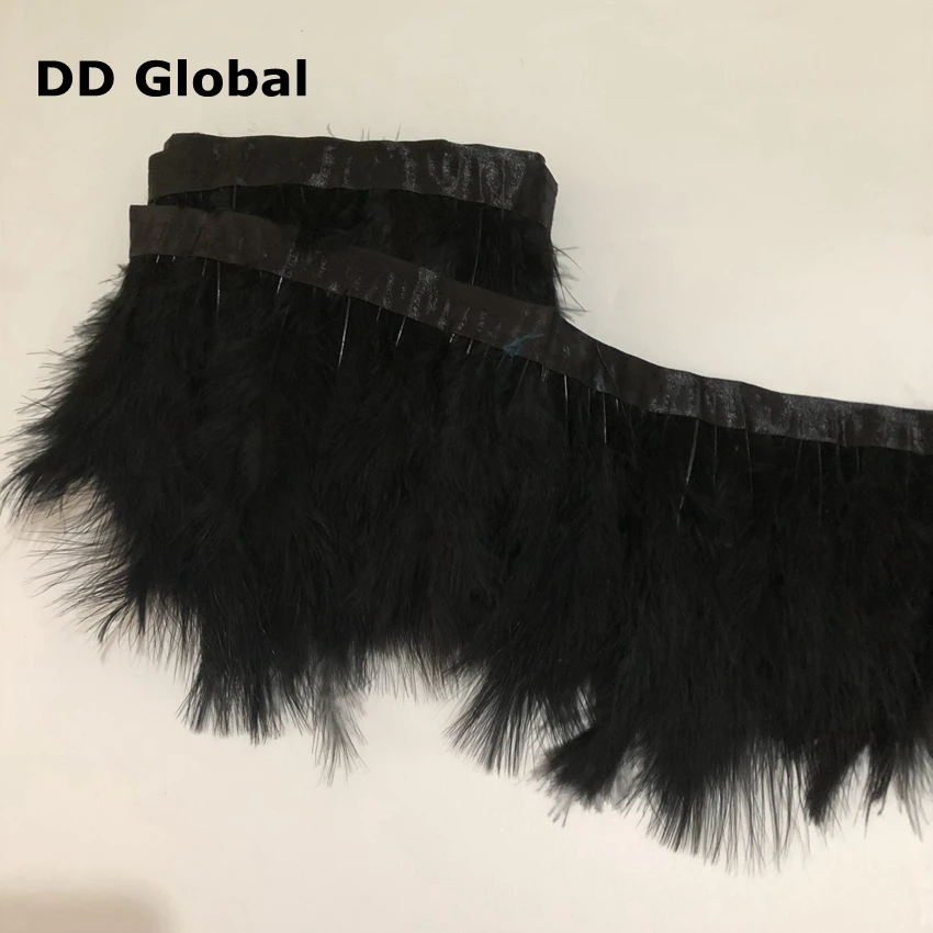 2 meters long high quality royal blue marabou Trims Feather Fringe Dyed with Satin Ribbons Tape for skirts feathers crafts party | Дом и сад