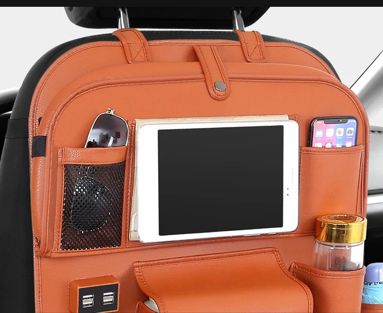 OHANEE органайзер для заднего сиденья автомобиля анти kick pad чехол для ipad подстаканник сумка и гнездо для зарядки USB настольная подставка заднее сиденье автомобиля