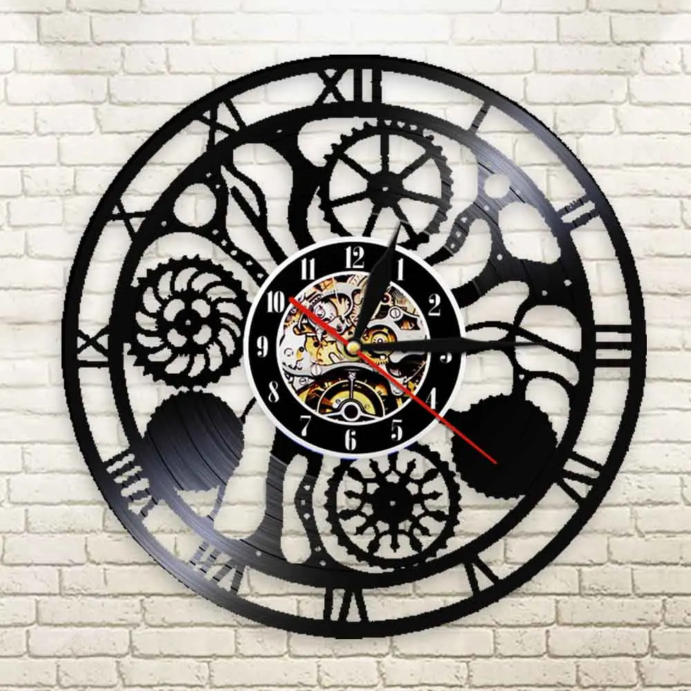 Настенные часы Gears and Cogs настенные с виниловыми пластинами искусственным