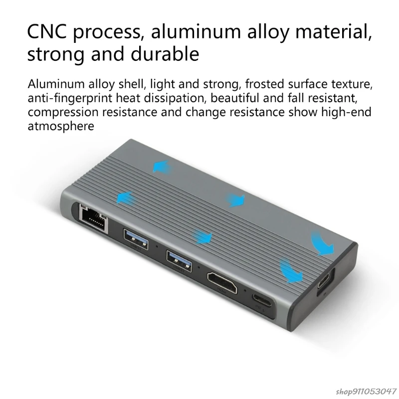 

6 in 1 Usb C Hub M.2 Ssd Behuizing Hdmi-Compatible + USB3.1 + RJ45 + Pd Type-C Docking Station voor M.2 Nvme Ssd M10 Wholesales