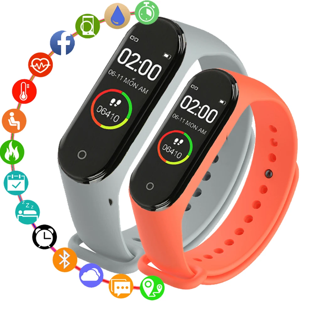 

Color Screen Smart Bracelet M4 Smartband Heart Rate Men Fitness Tracker Watch Bluetooth Sport Waterproof Wristband Pedometer