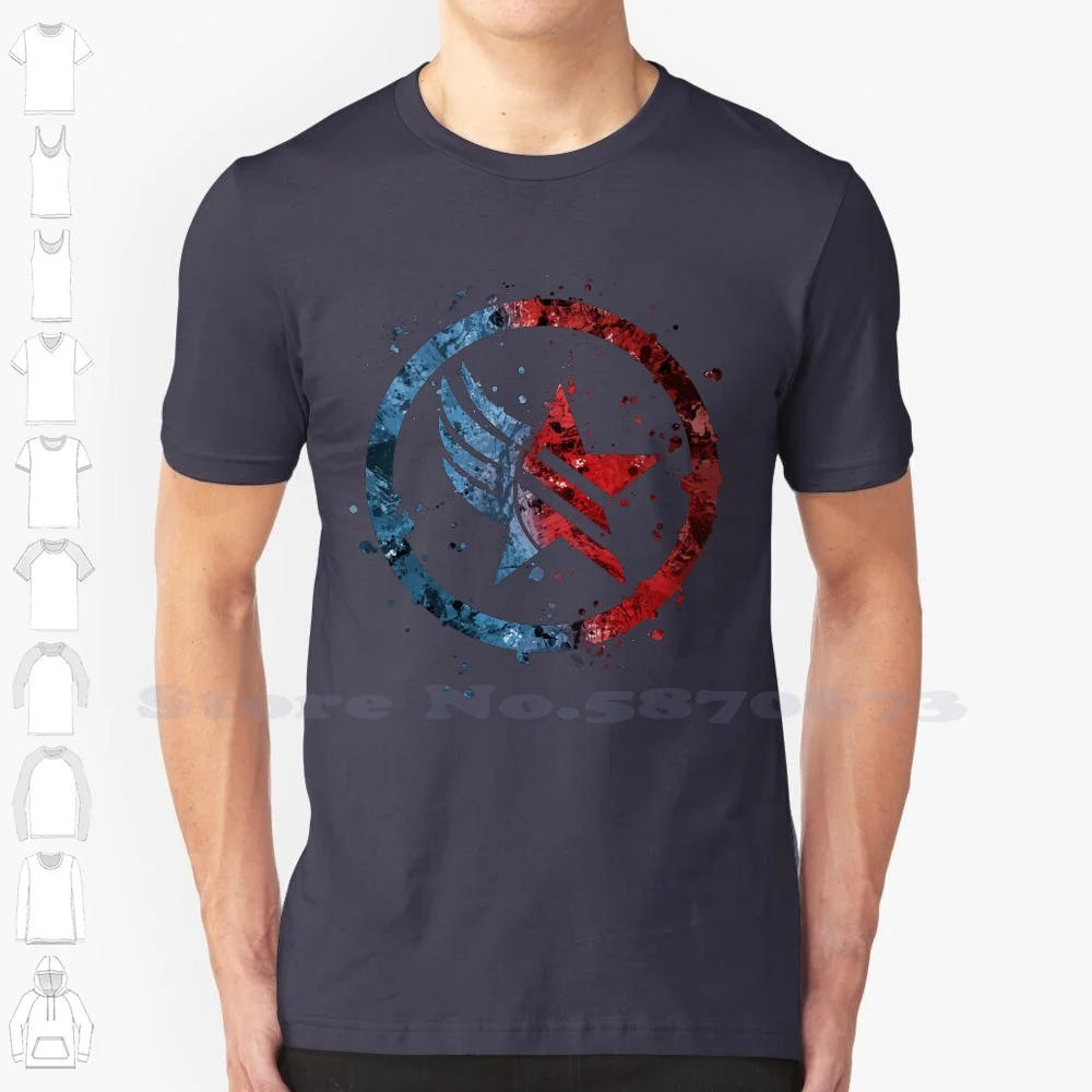 

Mass Effect Renegade/Paragon Combo Splatter Fashion Vintage Tshirt T Shirts Mass Effect Renegade Paragon Combo Red White Blue