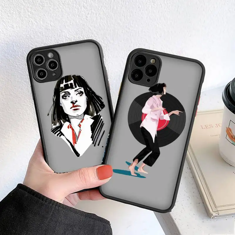 

Pulp Fiction Phone Case For iphone 12 11 8 7 plus mini x xs xr pro max matte transparent cover