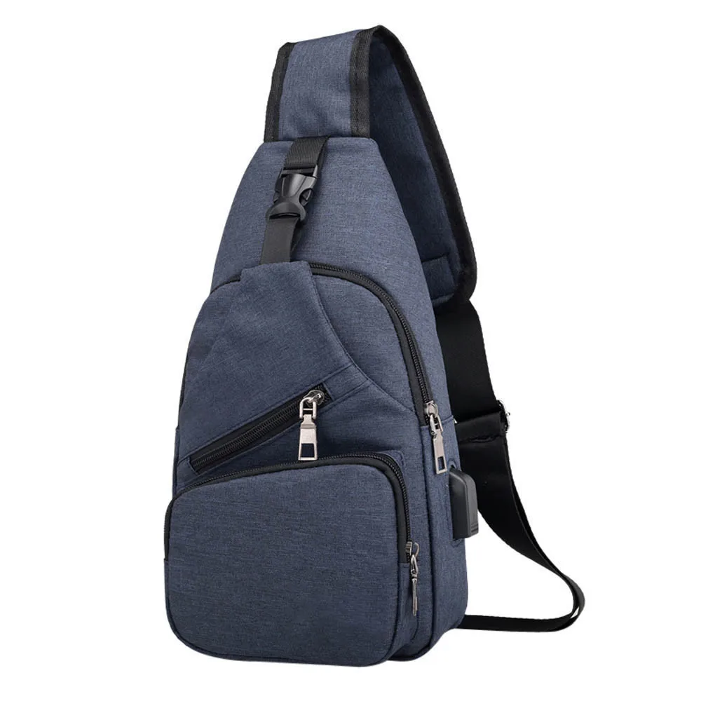 

New men's canvas chest bag men's fashion USB bag polyester travel messenger bag chest bag learn 2020 Polsas hombre