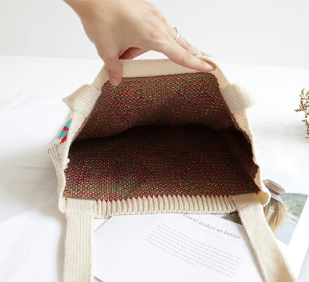 Вязаная крючком сумка-тоут с рисунком в виде ромбовидной решетки для подростков