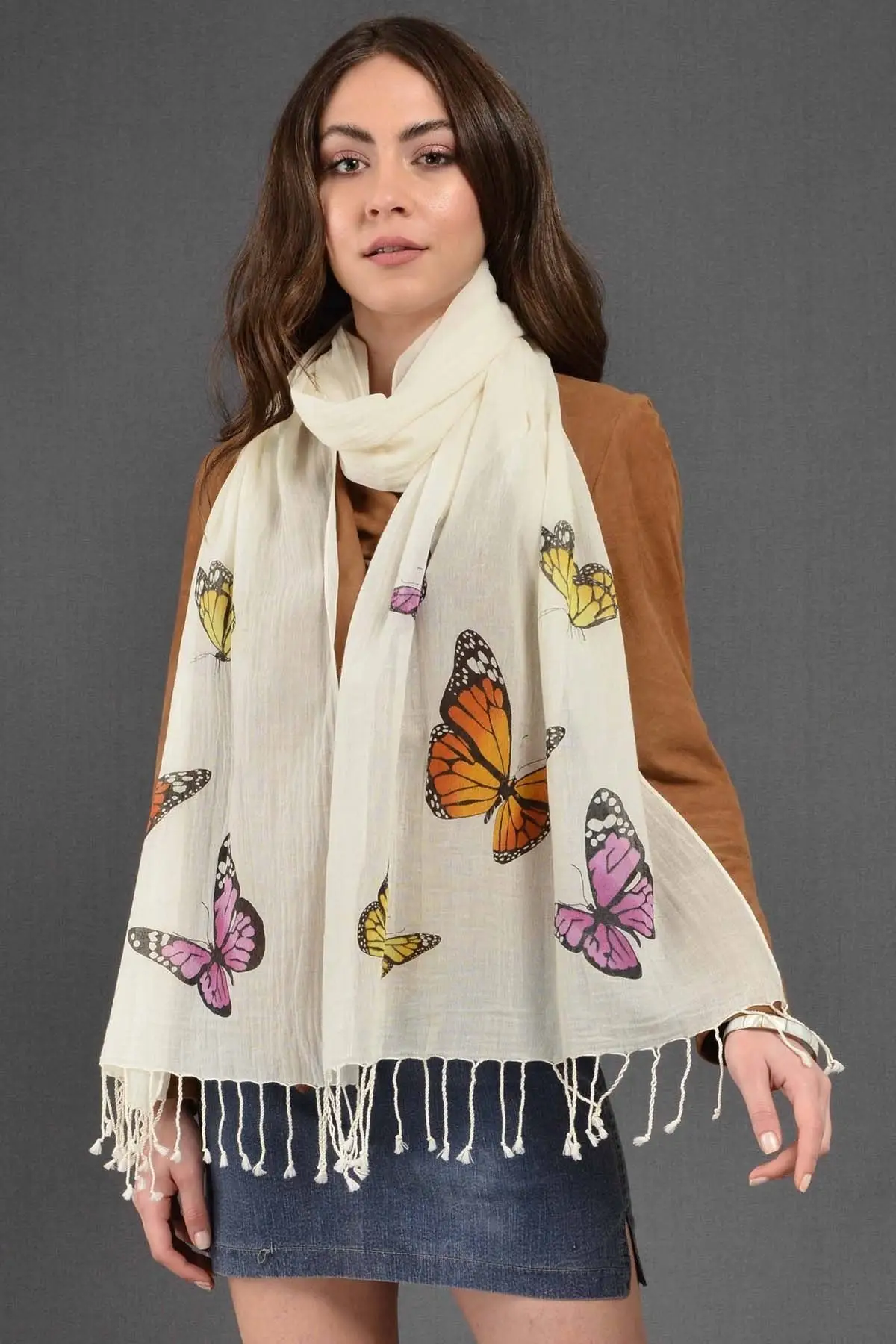 

Для женщин бабочка хлопковый шарф с принтом