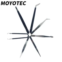 moyotec 7pcs anti static tweezers pointed tweezers bend tweezers straight tweezers hand tools set elbow electronic pliers