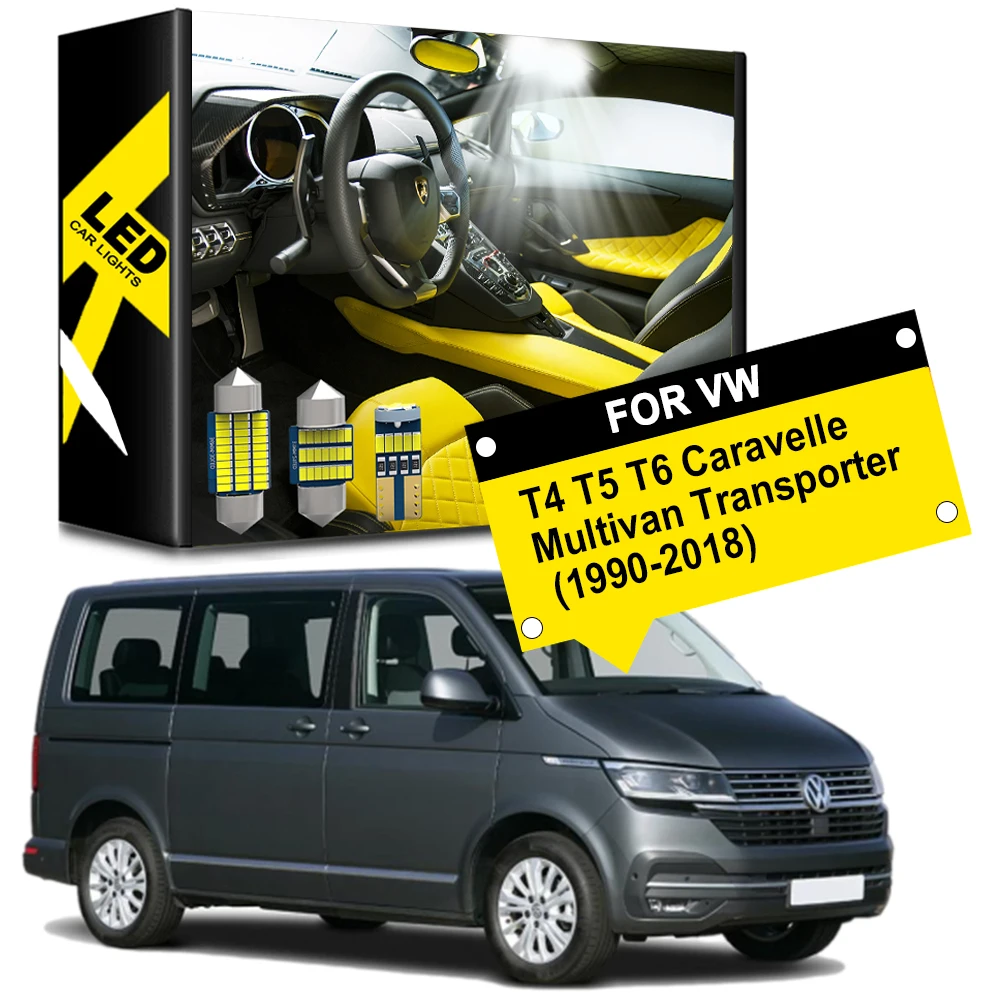 

100% White Error Free Canbus LED Interior Dome Trunk Lights Kit For VW Volkswagen T4 T5 T6 Multivan Caravelle Transporter
