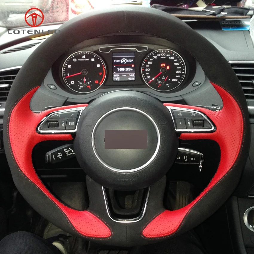 

LQTENLEO, сделай сам, ручная строчка, искусственная кожа, черная замша для Audi Q3 2013-2018 Q5 2013-2017 Q7 2012-2015