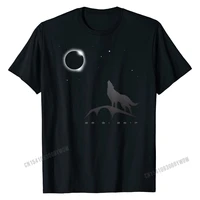 wolf howling at the total eclipse shirt funny august 2017 tshirts for men custom tops tees classic fashionable cotton