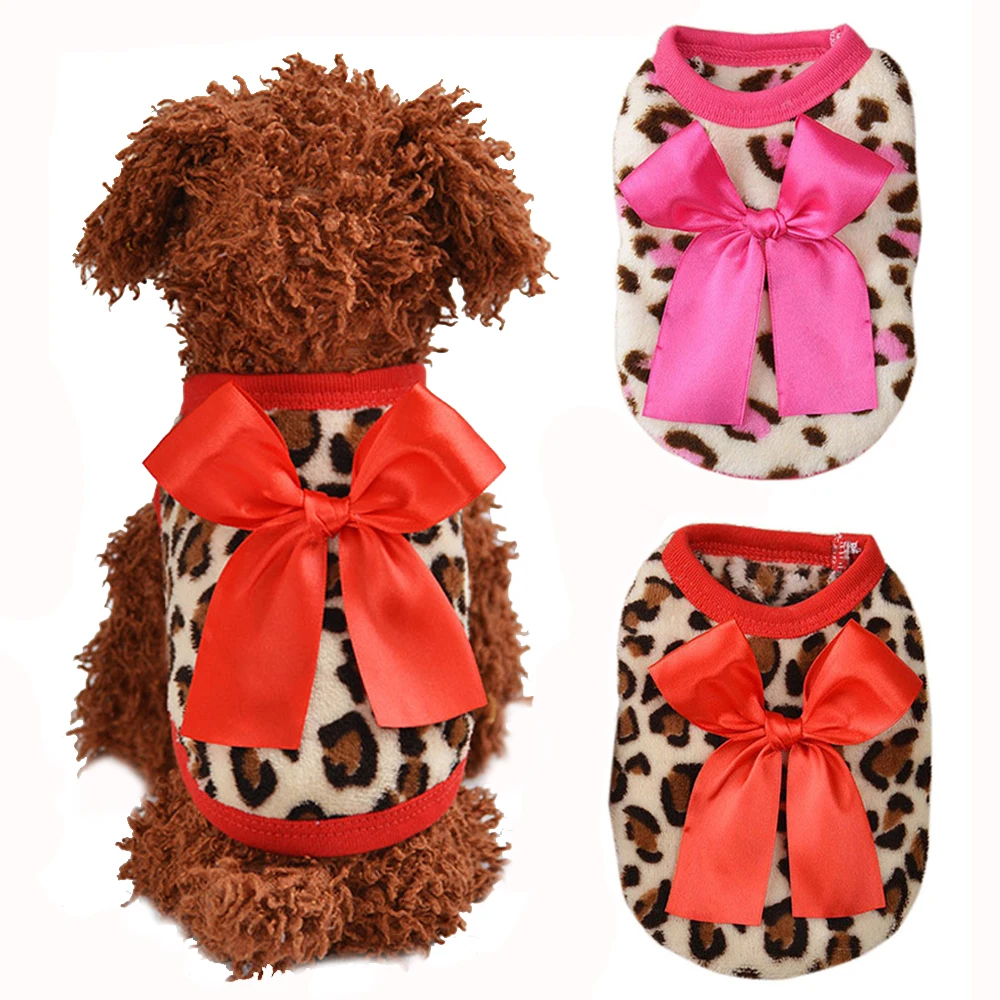 Жилет для собак XXXS XXS мягкая хлопковая рубашка без рукавов с леопардовым принтом