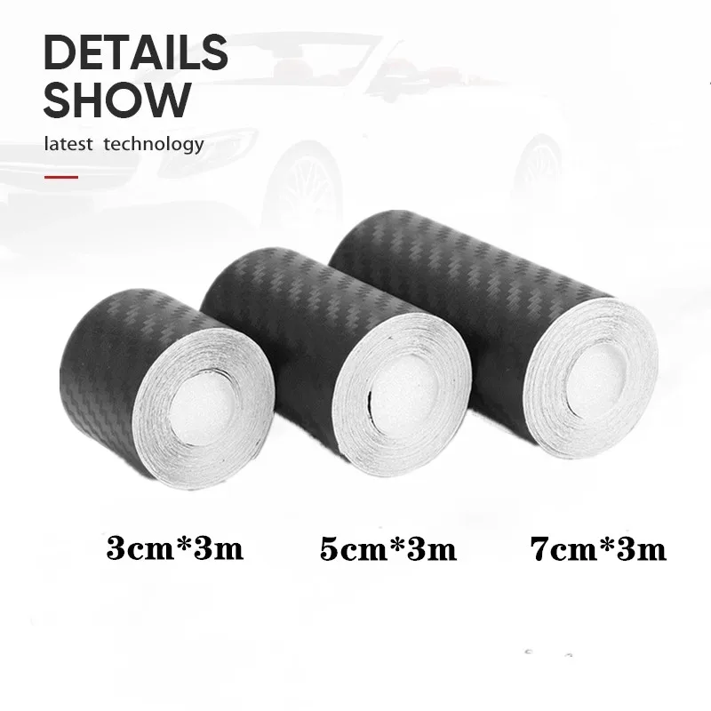 

Nano Carbon Fiber Car Sticker DIY Paste Protector Strip Auto Door Sill Side Mirror Anti Scratch Tape Waterproof Protection Film