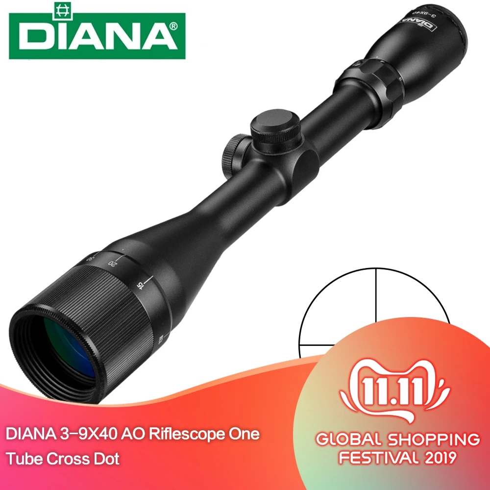 Тактический DIANA 3-9X40 AO прицел одна трубка крест точка сетка оптический прицел Охотничья винтовка прицел