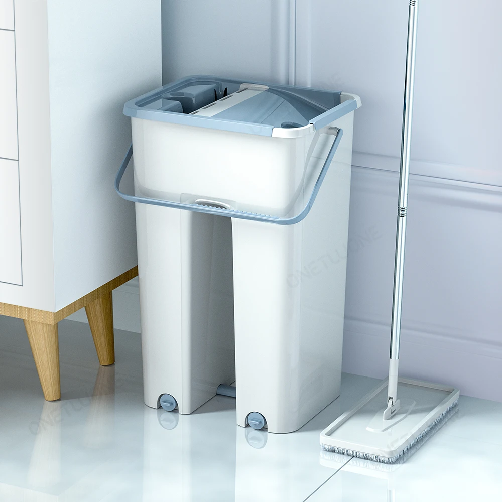 Плоская Автоматическая швабра с отжимом тряпка из микрофибры для уборки кухни