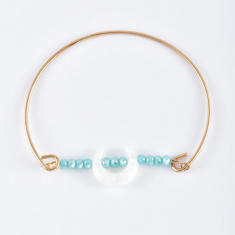 6 шт./компл. пляжные браслеты для женщин модные листье Луна Золотая рама с