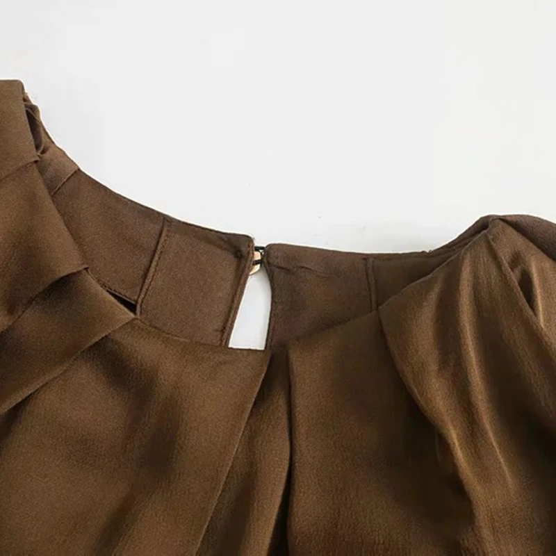 

Fashion Loose O Neck Jumpsuits Women Elegant Solid Fold Jumpsuit Women Hollow Out Long Sleeve Jumpsuits