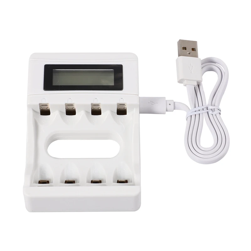 

4 Slots Lcd Screen Usb Battery Charger For Rechargeable Aa/Aaa/Ni-Cd/Ni-Mh