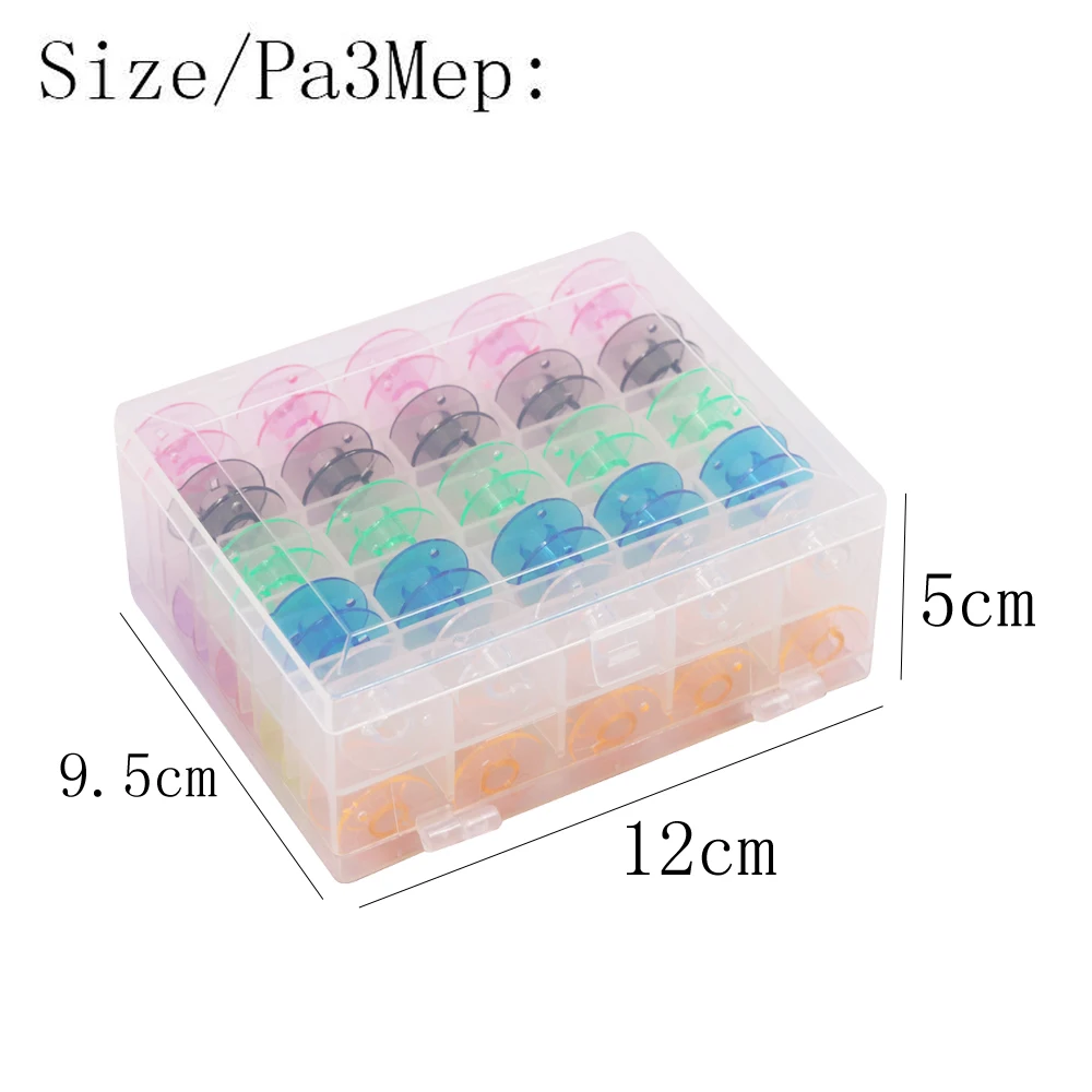 

50pcs/box colorful Empty Bobbins Spools with Plastic Storage Box Sewing Machine Bobbins Spools Home Sewing Accessories Tools