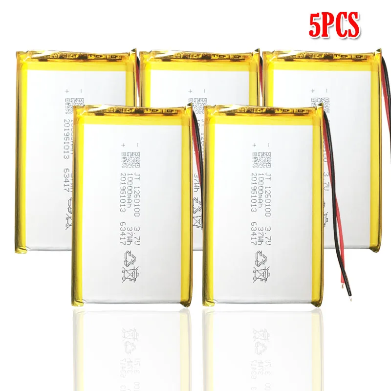 1260100 10000 мАч перезаряжаемая Lipo батарея для gps DVD настольная электронная книга камера КПК электрические игрушки литий-полимерная батарея - Цвет: 5pcs