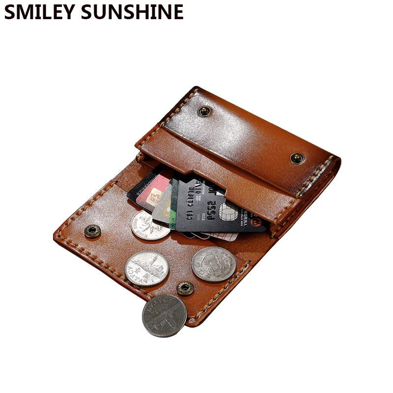 Чехол для карт ручной работы кошелек из натуральной кожи Crazy Horse в винтажном стиле