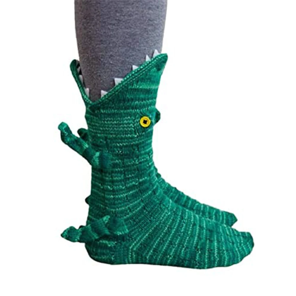 

Cute Knitted Crocodile Socks Creative Creativity Winter Warm Free Size Holiday Party Supplies Four Styles Christmas Stocking