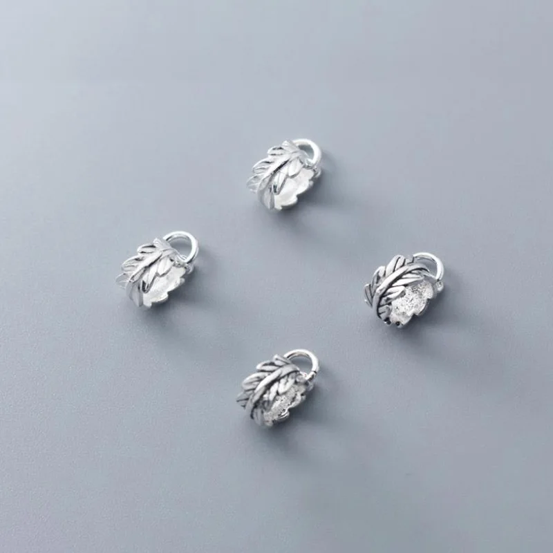 Кольцо в виде листа из стерлингового серебра 925 пробы подвеска рулоне