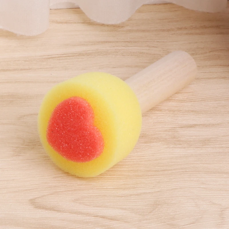 6 шт круглые губки набор кистей для рисования детей Инструменты печать Stippler|Кисти