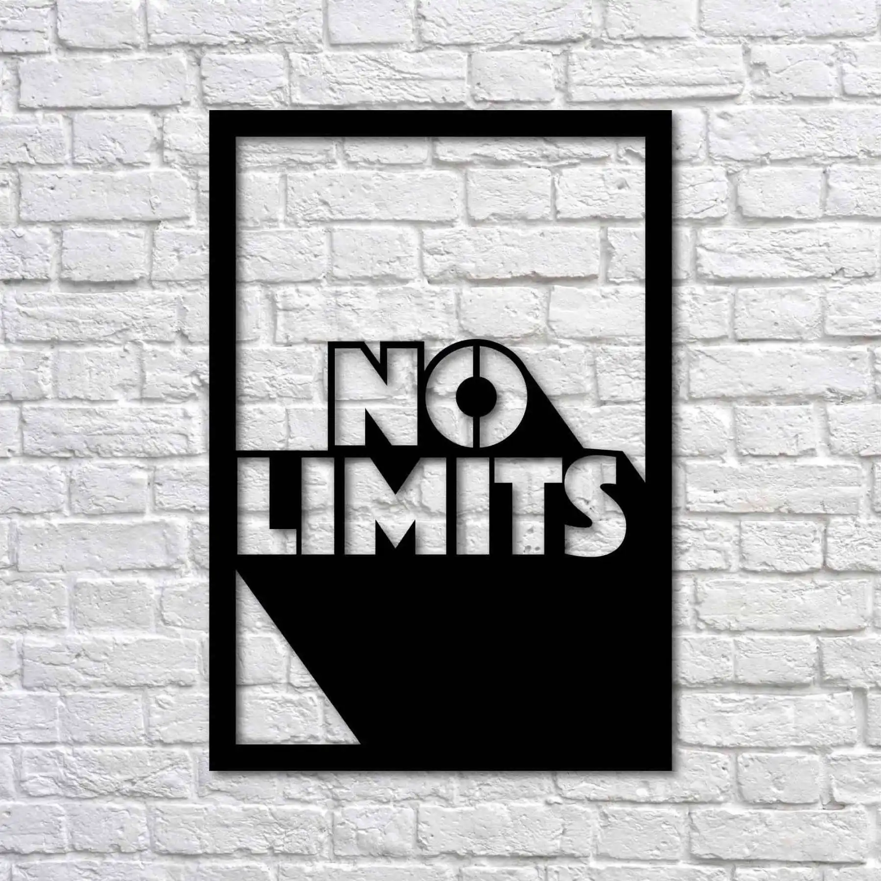 

Metal Wall Art - No Limits - Motivational - Interior Decoration - Wall Hanging - Home Decor - Wall Sign -50x35 cm