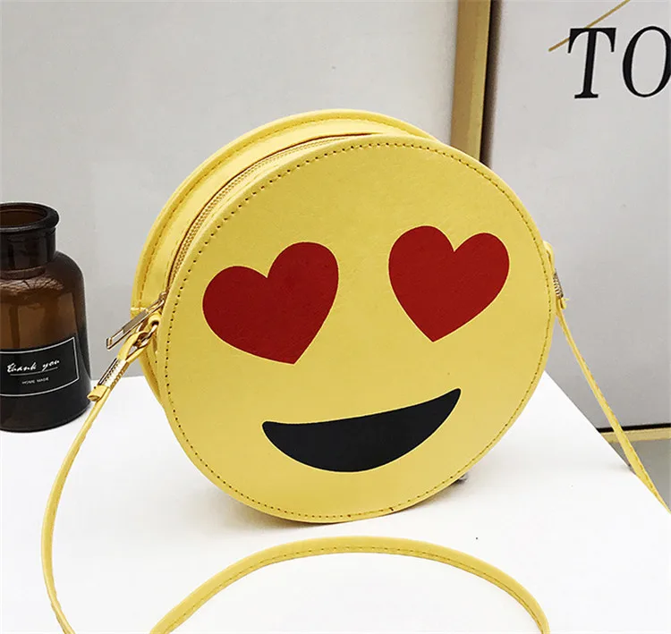 Маленькая круглая сумка со смайликом милая сумка-мессенджер для девочек оптовая