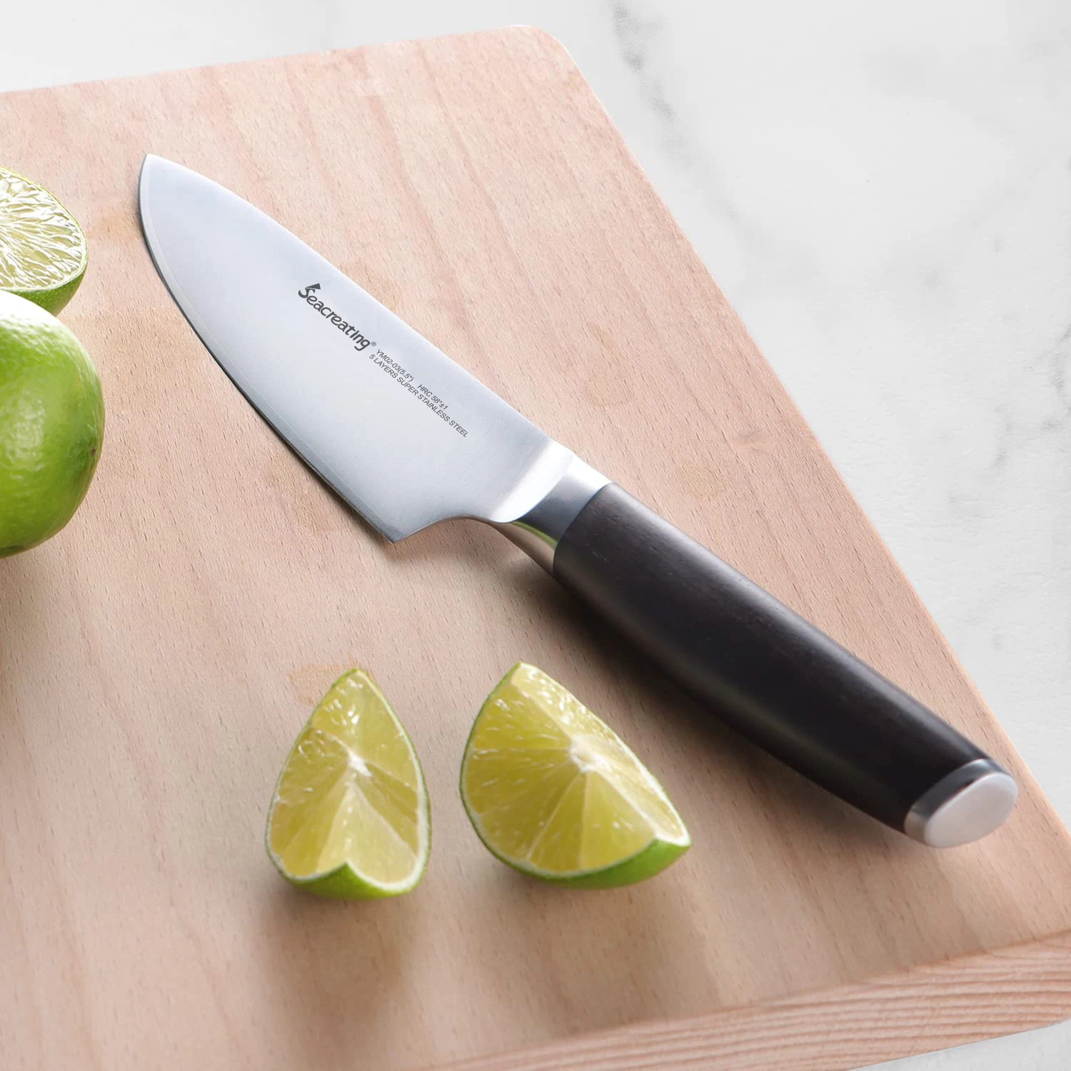 

Seacreating 5.5inch Kitchen Knife 5 layers Super Stainless Steel Paring Knives Utility Knife