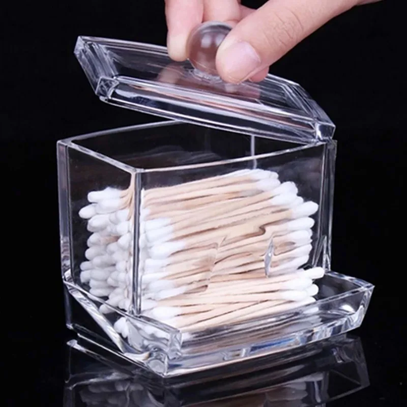 Cotton Swab Storage Box Make Up organizer Transparent Storage Case Portable Container Makeup Organizer Acrylic Container